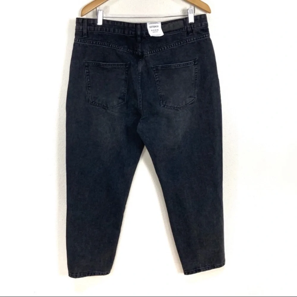 Cotton On Mom Jeans Stonewashed Black High Rise Denim Women’s‎ sz 14 NWT